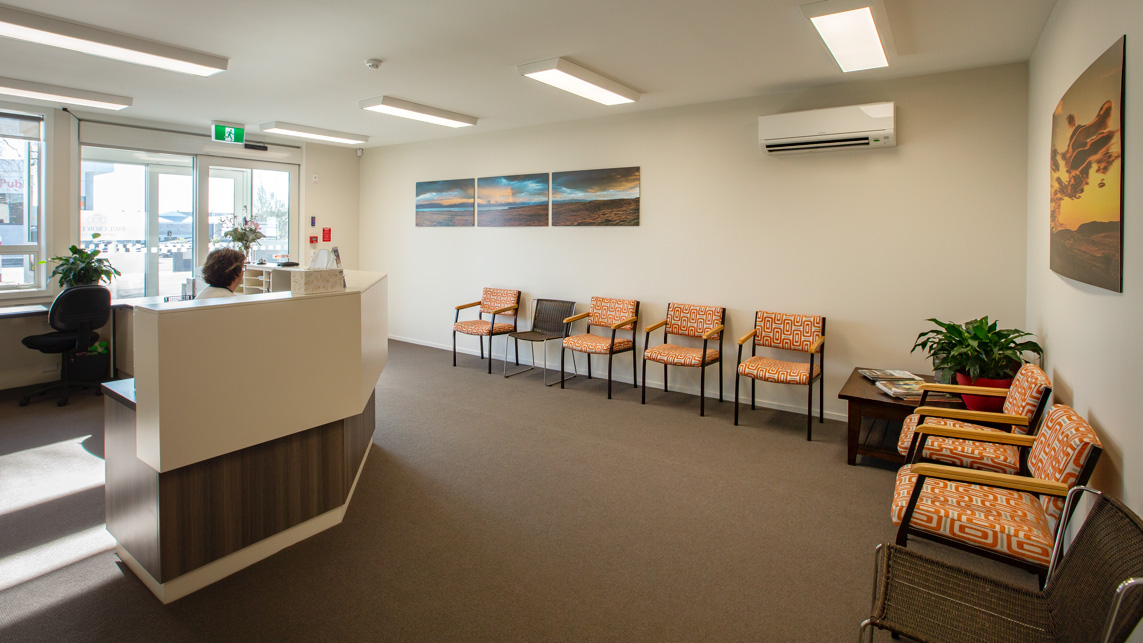 Front desk and waiting area